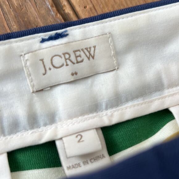 J Crew women bold color block striped chino pants ankle length size 2 - Picture 8 of 9